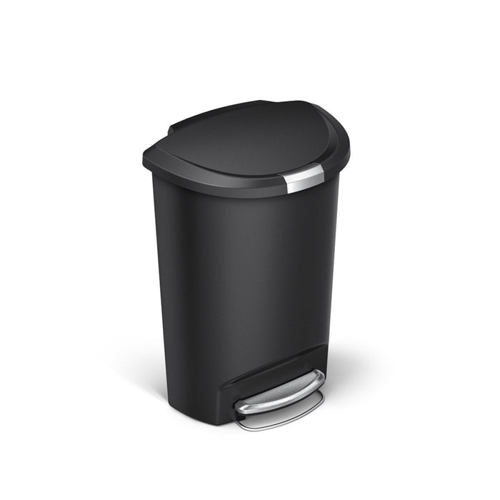50L Semi-Round Plastic Step Trash Can