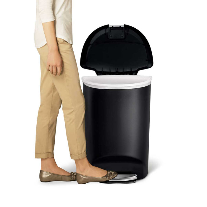 50L Semi-Round Plastic Step Trash Can