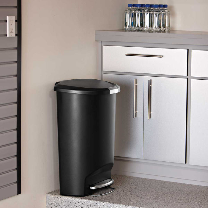 50L Semi-Round Plastic Step Trash Can