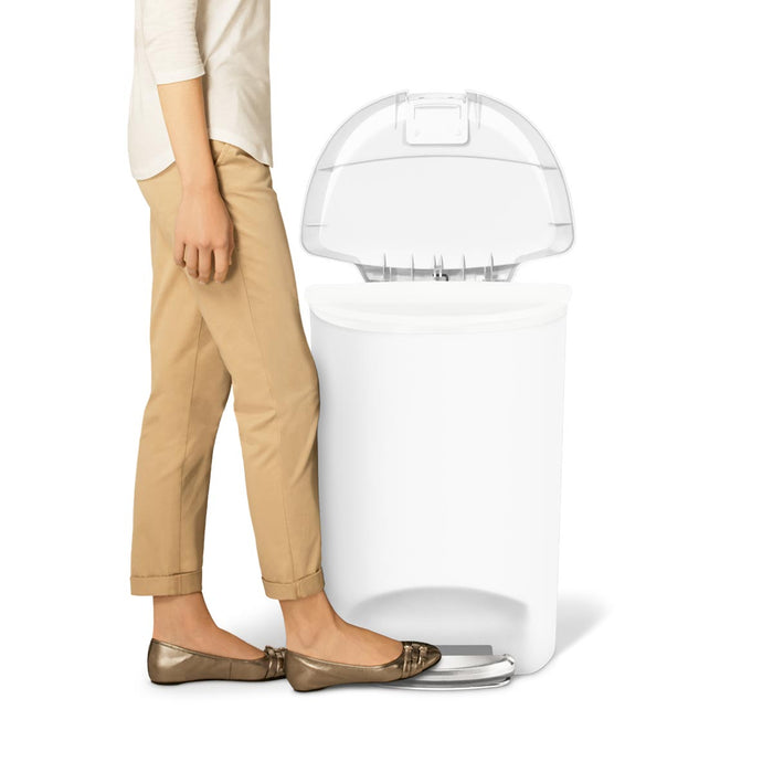 50L Semi-Round Plastic Step Trash Can