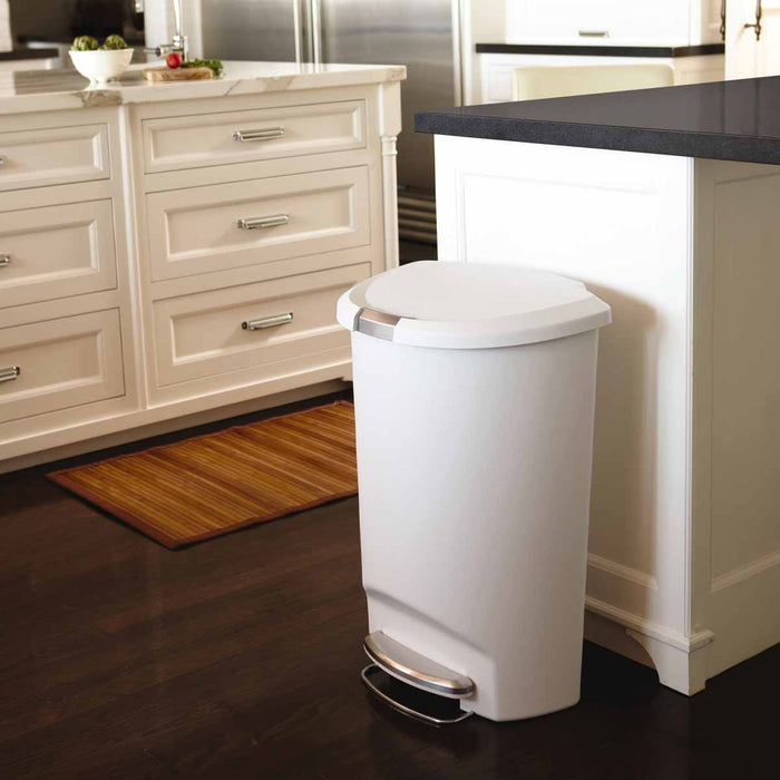 50L Semi-Round Plastic Step Trash Can