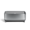 Front view of Simplehuman Brushed stainless steel Bottle Dock with gray base.