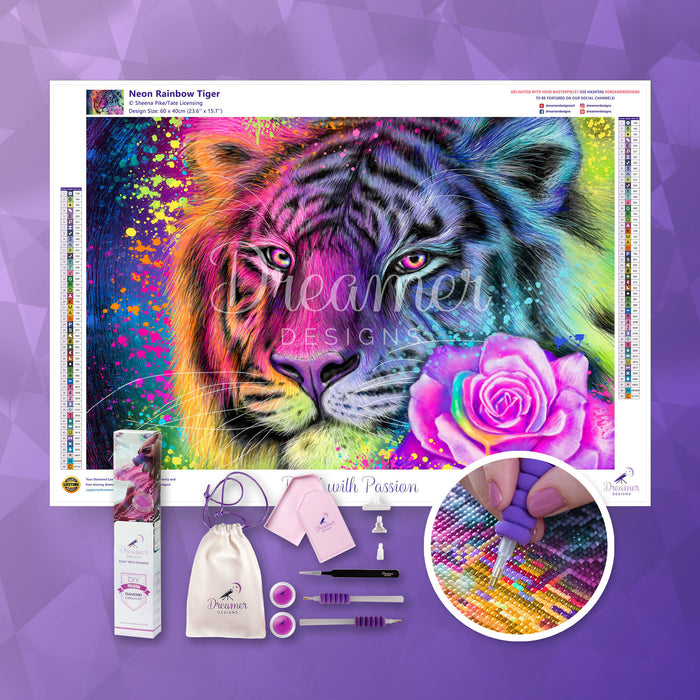 Neon Rainbow Tiger